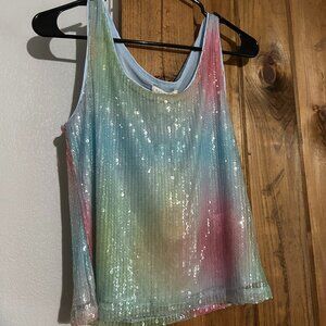 Rachel Zoe Blue Sequin Tank